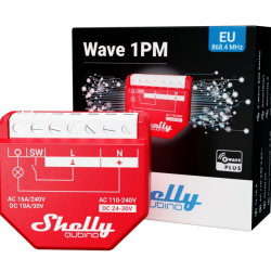 Shelly Qubino Wave 1PM - Micromódulo Relé 16A com medição de consumo