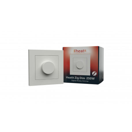 Heatit Zig Dim 250W White RAL 9003 - Dimmer rotatorio Zigbee