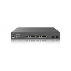 ENGENIUS ECS2510FP Switch de 8 puertos 2.5 Gigabit, 8 PoE+ 240 W con 2 slot SFP+ 10 GB. Gestionable Layer 2 y Control en CLOUD