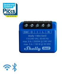 Shelly 1 Mini Gen3 - Interruptor inteligente Wi-Fi, 1 canal 8A
