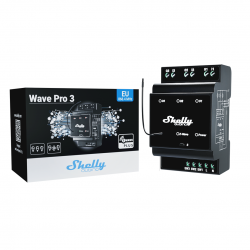 Shelly Qubino Wave Pro 3 - Interruptor inteligente Z-Wave® profesional de 3 canales para carril DIN con contactos secos