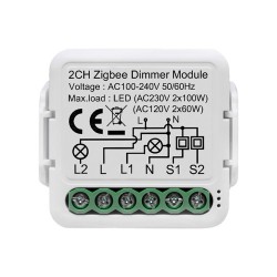 Dimmer TRIAC Zigbee 3.0 de 2 canales 